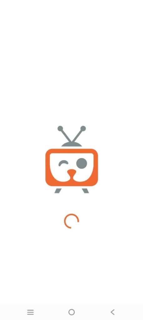 İnat Box açılış ekranı: ortada turuncu-gri TV maskotu, altta turuncu yükleme halkası (beyaz arka plan).